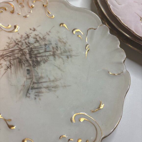 6 Hand Painted Plates Wetland Scenes Vtg J.P. Limoges France 6”W - Picture 16 of 16